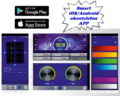 iOS/Android vezérlésű Bluetooth autórádió VoxBox VB 8000BT Smart 