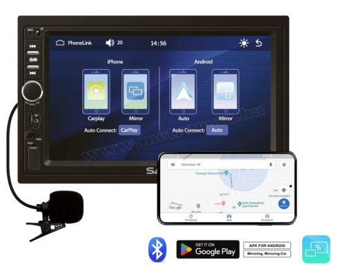 2 DIN Bluetooth USB/SD autórádió CPAA multimédia lejátszó VBX910