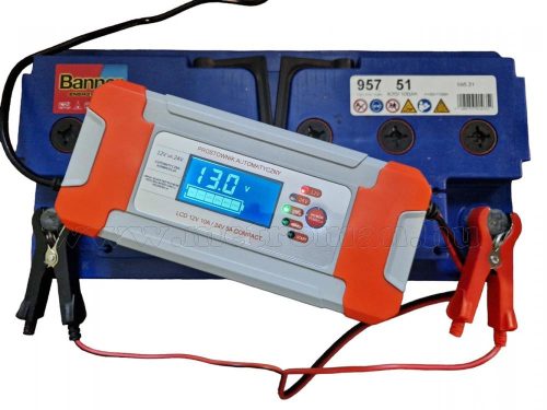 Intelligens automata akkumulátor töltő, csepptöltő 12-24 Volt VP-12V10A-24V5A Compact