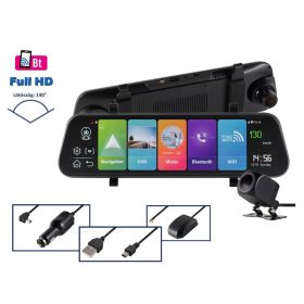  Autós menetrögzítő és tolatókamera érintőképernyős okos tükör monitorral VPTSMART GPS