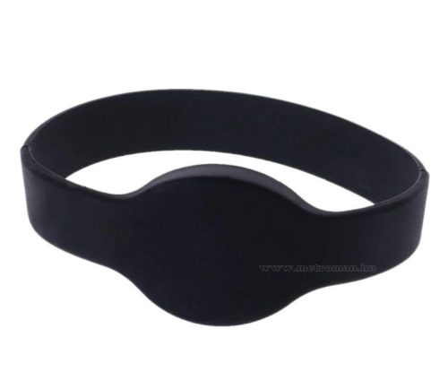 RFID Proxy szilikon karkötő beléptetőhöz, szekrényzárhoz 125KHz 65mm Fekete