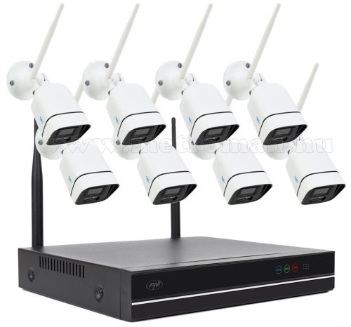 Vezeték nélküli kültéri kamera rendszer 8 db 3 Mpixel IP kamerával és NVR videó rögzítővel WIFI 660-8 3MP
