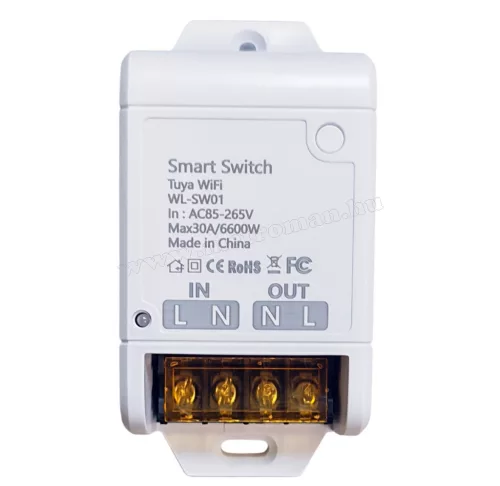WiFi okoskapcsoló, nagy teljesítményű WiFi relé modul WL-SW01-30A TuyaSmart