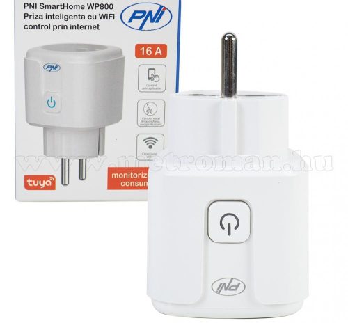 Android, iPhone mobiltelefonnal távirányítható Wifi okos konnektor és fogyasztásmérő SmartHome WP800-TUYA