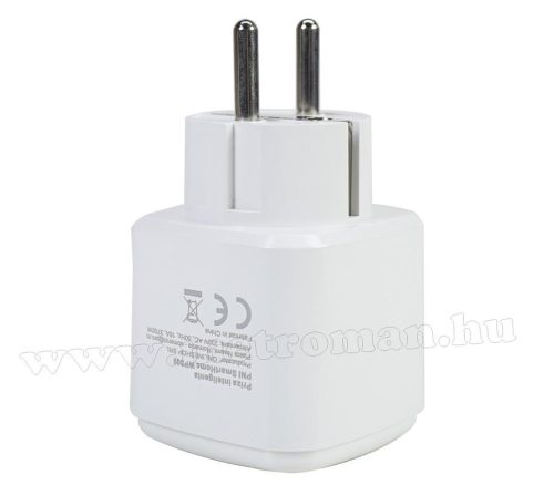 Android, iPhone mobiltelefonnal távirányítható Wifi okos konnektor és fogyasztásmérő SmartHome WP800-TUYA