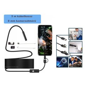   Android USB - micro USB - USB-C endoszkóp kamera LED világítással XMZ0085M-HD