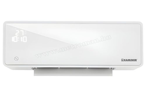 WIFI elektromos ventilátoros fali hősugárzó, fali fűtőtest üveg előlappal Zelvion Kaminer 26398 TuyaSmart