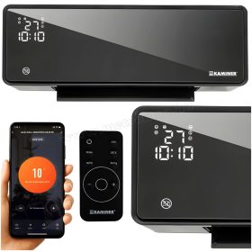   WIFI elektromos ventilátoros fali hősugárzó, fali fűtőtest üveg előlappal Zelvion Kaminer 26399 TuyaSmart