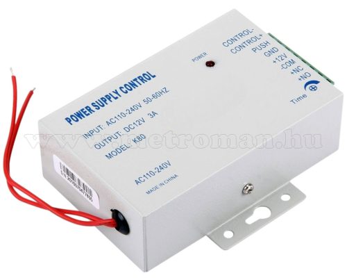 Tápegység időzíthető elektromos zár vezérléssel MK80-12V-3A