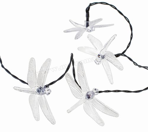 Napelemes fényfüzér kültéri, Szitakötő 30 LED MX49681-Solar