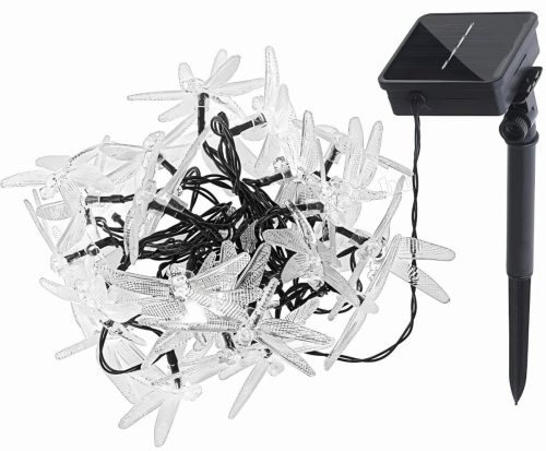 Napelemes fényfüzér kültéri, Szitakötő 30 LED MX49681-Solar